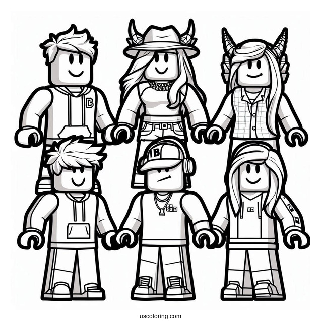 Roblox Game Characters Coloring Page