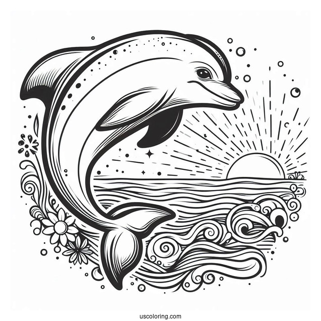 Common Bottlenose Dolphin Coloring Page