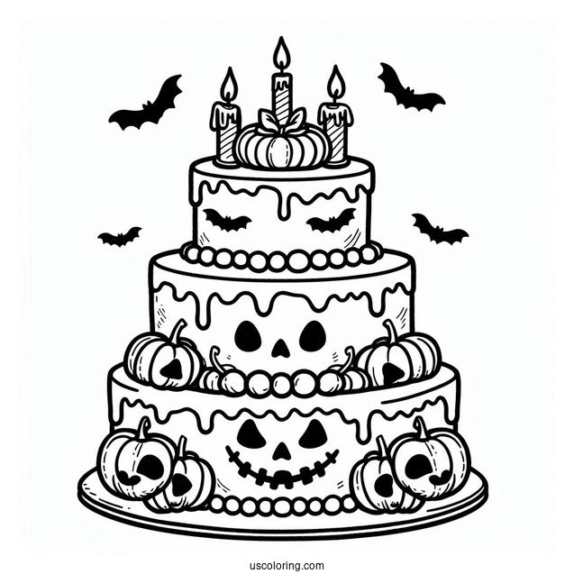 Spooky Tiered Halloween Cake