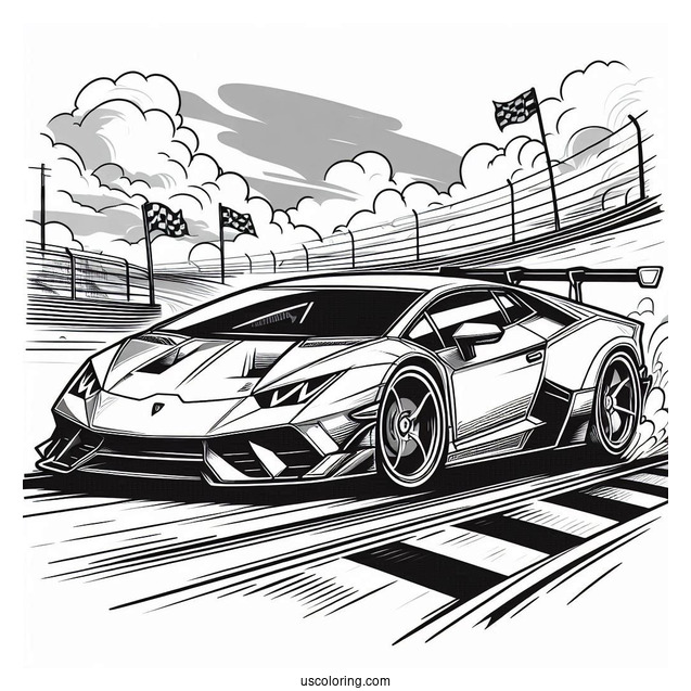 Lamborghini Racing On Track