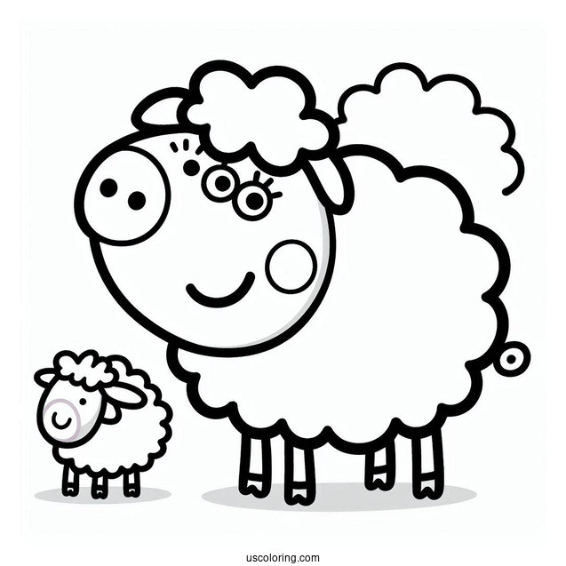 Peppa Pig Sheep Coloring For Preschoolers