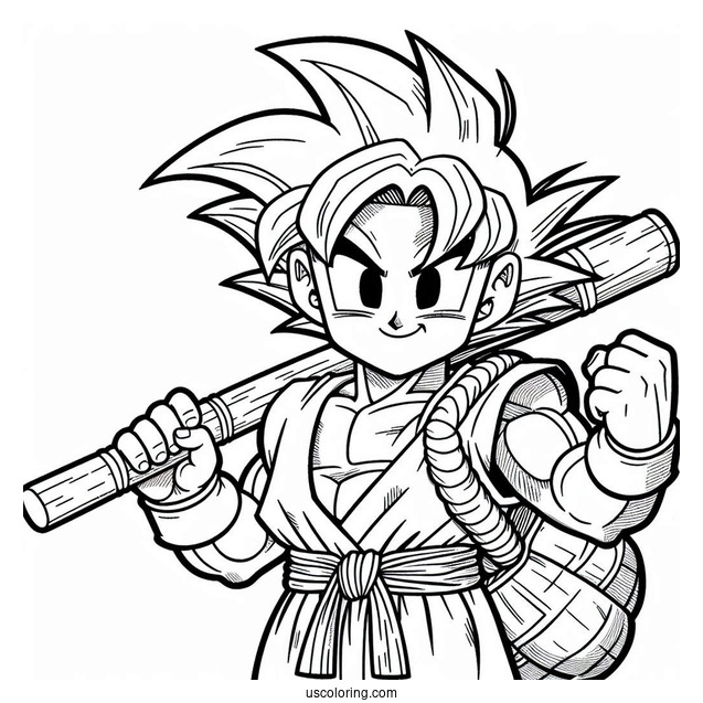 Detailed Trunks Character From Dragon Ball Z To Color