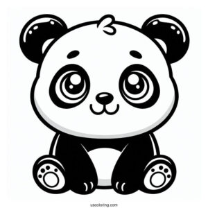 Simple Outline Of Panda To Color For Toddlers
