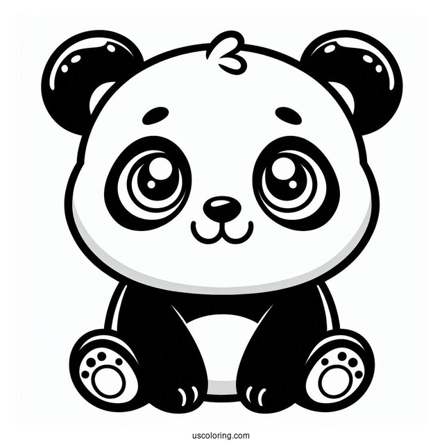 Simple Outline Of Panda To Color For Toddlers