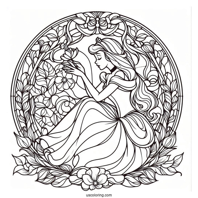 Elegant Cinderella Stained Glass