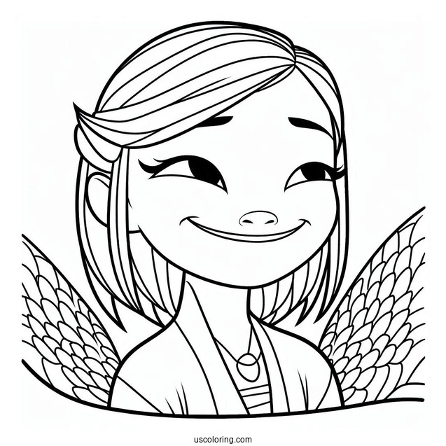 Simple Sisu Smiling Outline Coloring Sheet
