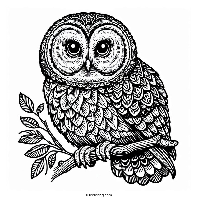 Great Grey Owl To Color