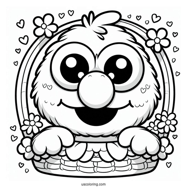 Cute Kawaii Baby Elmo Coloring Page