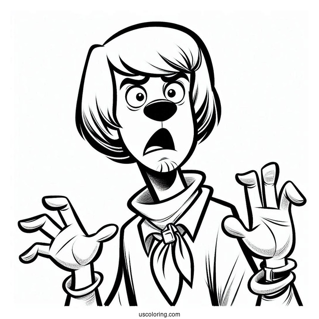 Coloring Page Of Mystery Inc Character Being Stunned