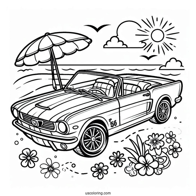 Barbie Car Coloring Sheet