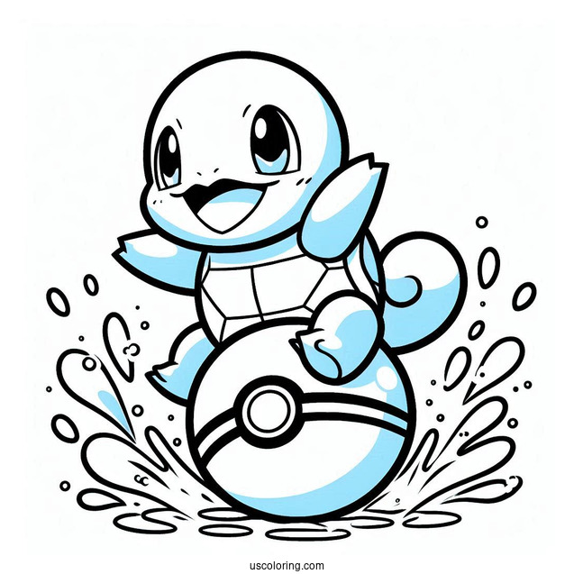 Squirtle Coloring Page Of Coming Out Of Pokeball