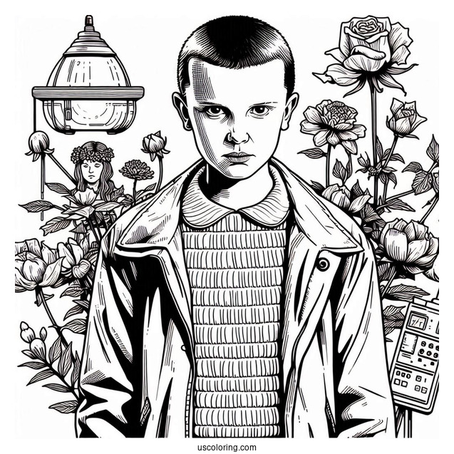 Coloring Sheet Of Eleven From Stranger Things