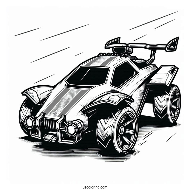 Rocket League Coloring Page Octane For Kids