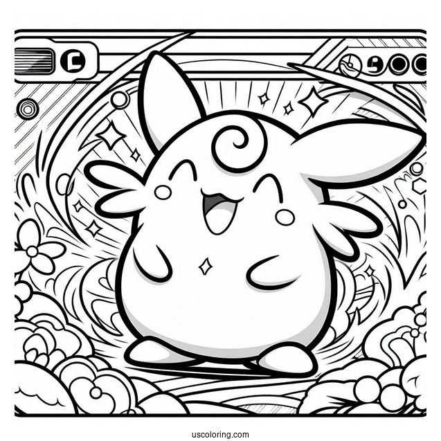 Chansey Scrunch Pokemon Card Coloring Page