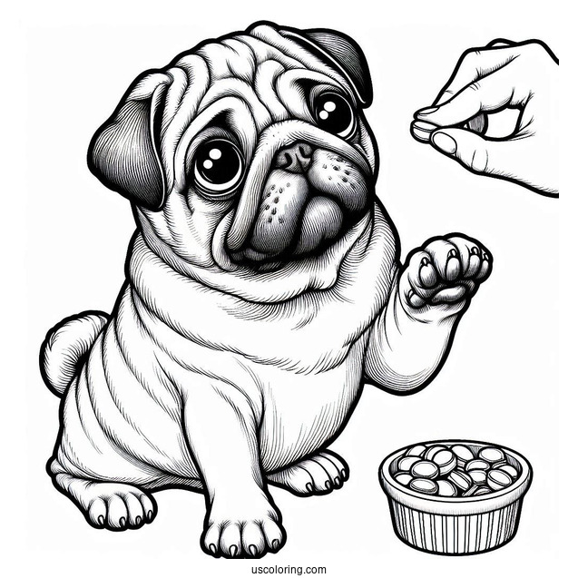 Pug Dog Begging For a Treat