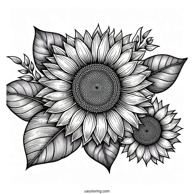 Big Sunflower Coloring Sheet