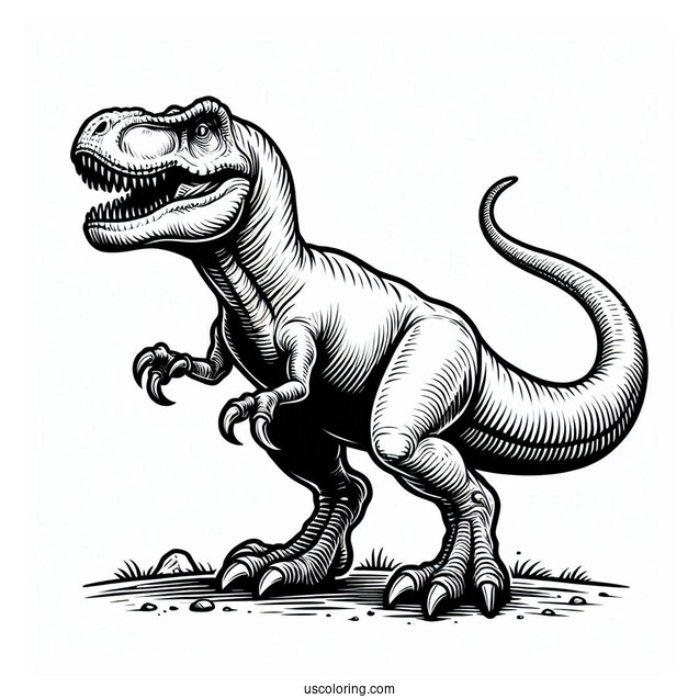 T-Rex With Large Claws To Color