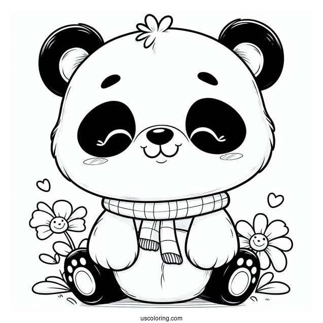 Cute Panda Teddy To Color For Kids