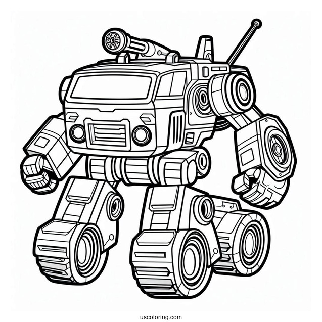 High Tide Rescue Bot Coloring Page For Kids