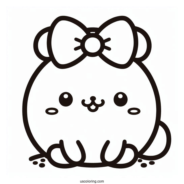 Easy Pompompurin Outline Coloring Page