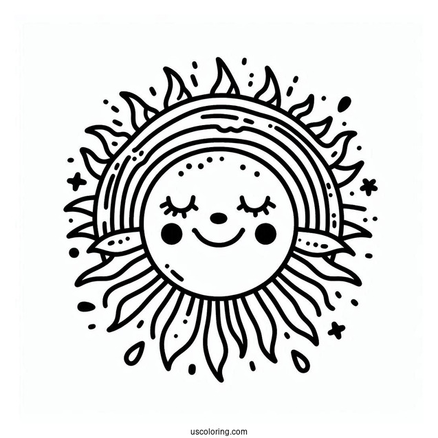 Smiling Sun With Rainbow