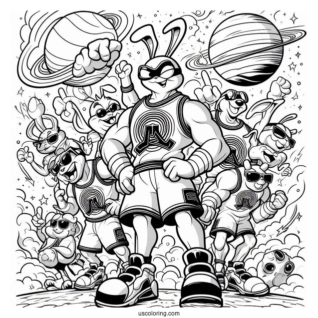 Space Jam Tune Squad Poster Coloring Sheet