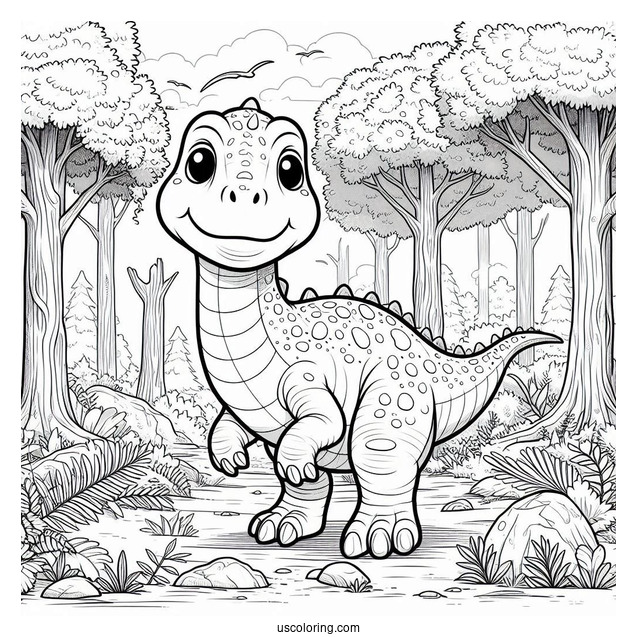 Adorable Corythosaurus Outside The Forest