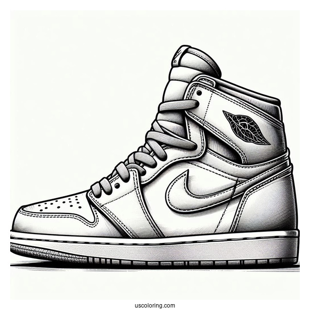 Coloring Sheet Of Air Jordan 1 Retro Mid
