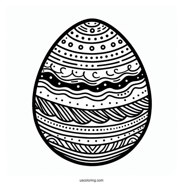 Stripes And Wavy Lines Easter Egg Design