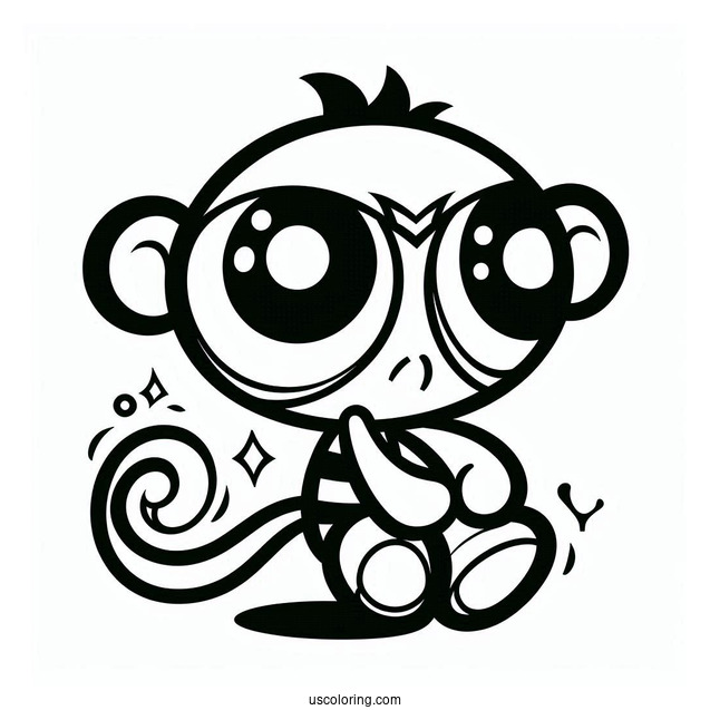 Coloring Page Of Mojo Monkey From Powerpuff Girls