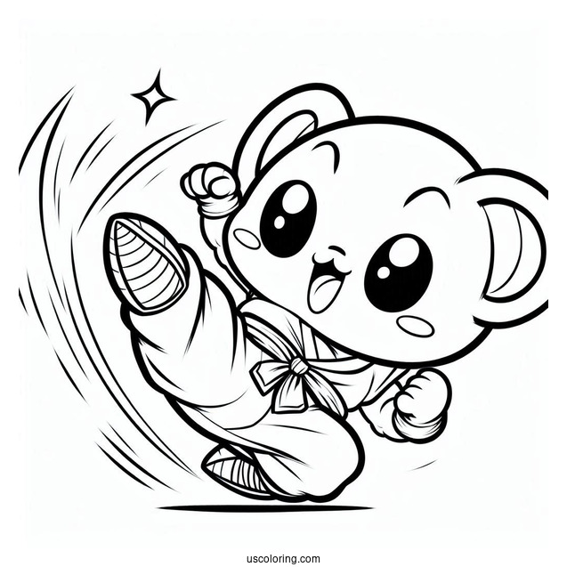 Dragon Ball Z Coloring Page Of Kawaii Chiaotzu High Kick Dragon Ball Z For Kids