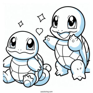 Squirtle Coloring Page With Charmander And Bulbasaur
