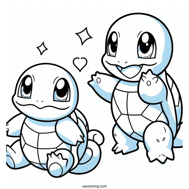 Squirtle Coloring Page With Charmander And Bulbasaur