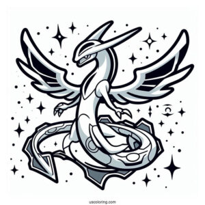 Legendary Pokemon Ultimate Rayquaza Coloring Page