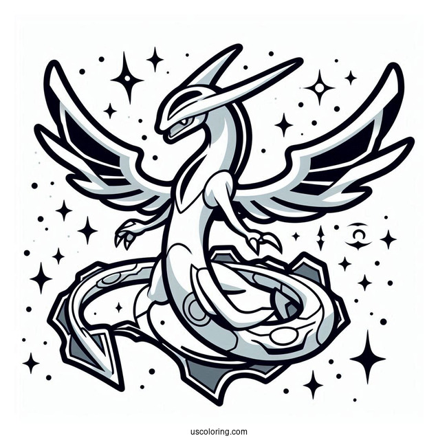 Legendary Pokemon Ultimate Rayquaza Coloring Page