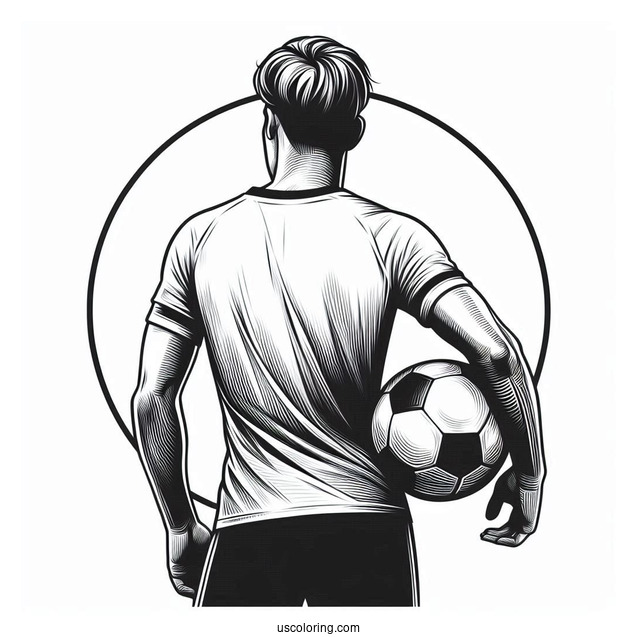 Back Of a Soccer Player Holding a Ball