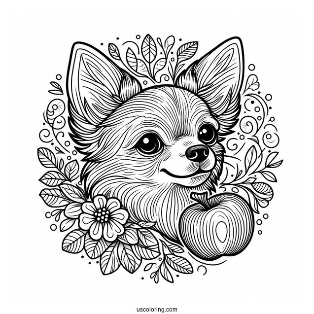 Simple Apple Head Chihuahua Coloring Page
