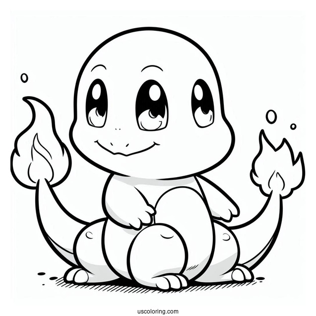 Playful Looking Charmander To Color