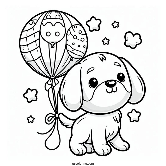 Dog Shaped Balloon To Color