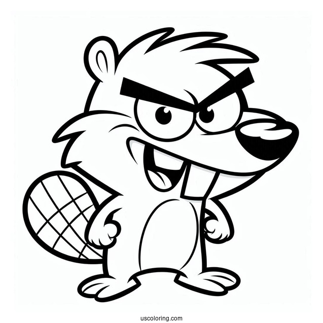 Nickelodeon Coloring Page Of Easy The Angry Beavers Outline