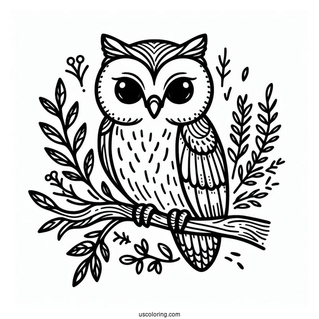 Simple Barn Owl To Color