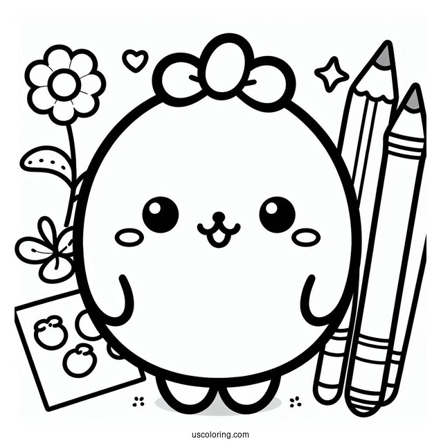 Easy Pompompurin Outline Coloring Page