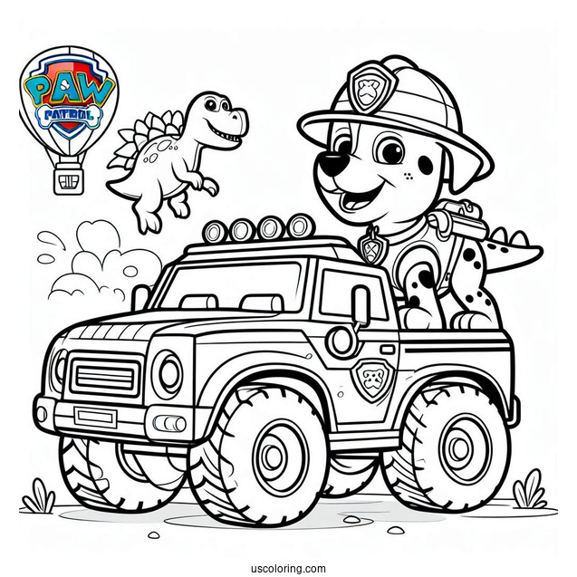 Paw Patrol Dino Rescue Coloring Page