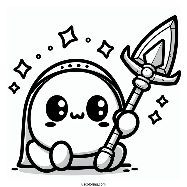Kawaii Spear Shy Guy Coloring Page For Preschoolers