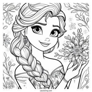 Easy Elsa Coloring Sheet For Young Kids