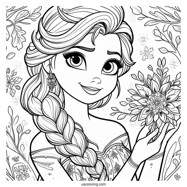 Easy Elsa Coloring Sheet For Young Kids