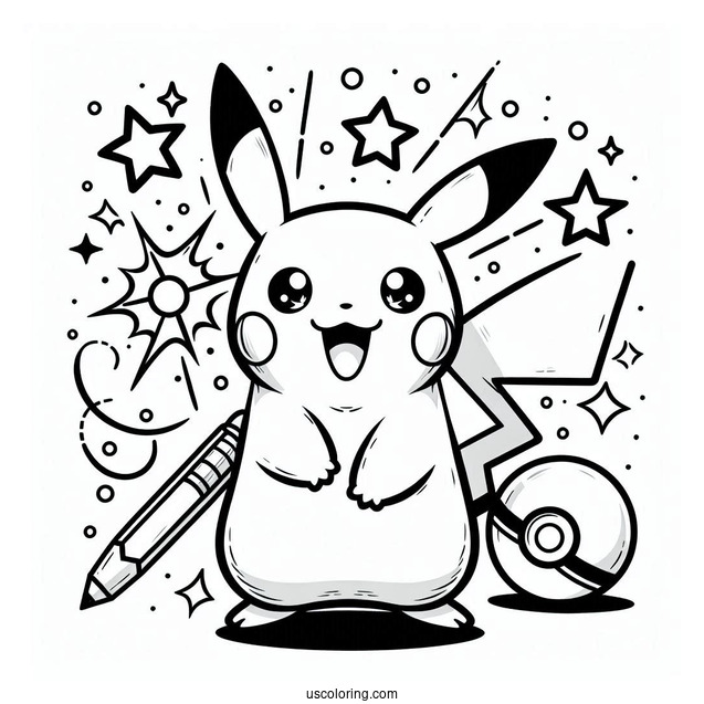 Pokemon With Pikachu To Color