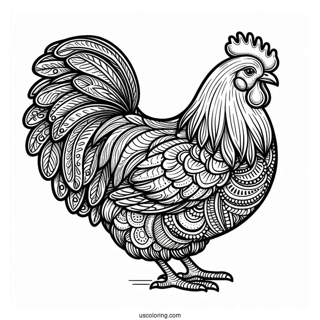 Brahma Chicken Coloring Page
