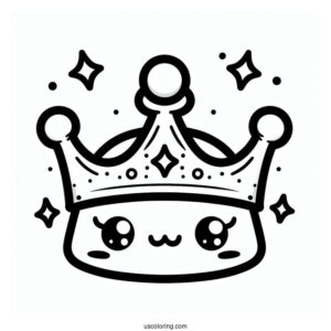 Kawaii Crown Coloring In