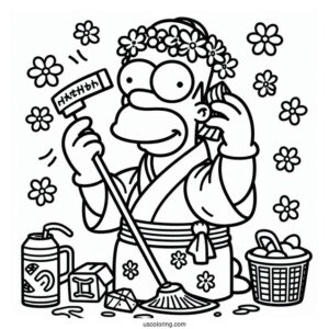 Japanese Homer Cleaning Commercial To Color
